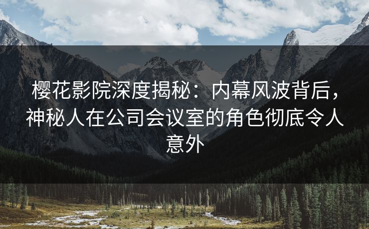 樱花影院深度揭秘：内幕风波背后，神秘人在公司会议室的角色彻底令人意外