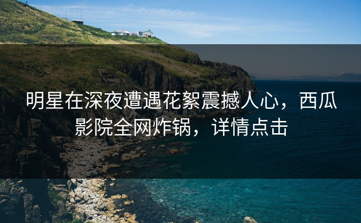 明星在深夜遭遇花絮震撼人心，西瓜影院全网炸锅，详情点击