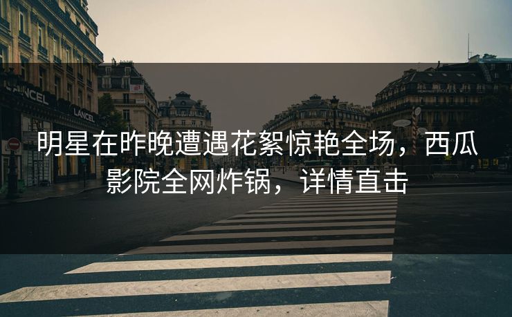 明星在昨晚遭遇花絮惊艳全场，西瓜影院全网炸锅，详情直击